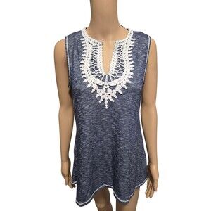 Max Studio women's XS blue v-neck sleeveless blouse tank blouse egypt